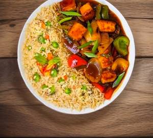 Fried rice + chilli paneer