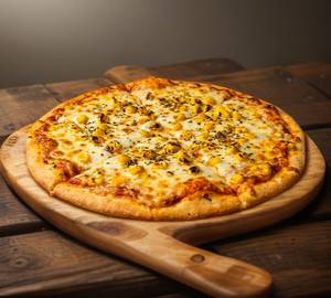 Cheese and corn pizza