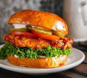 Crump fried chicken burger