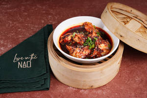 Steamed Chilli Oil Veg Dumplings