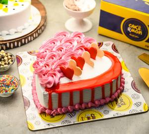 Strawberry Blossom Heart (Eggless)