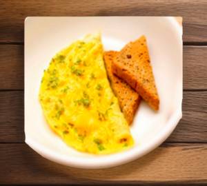 Break Fast Combo Bread 3Pic Plain Egg Omelette 1Pic ,Butter ,Jam,Milk 500 Ml