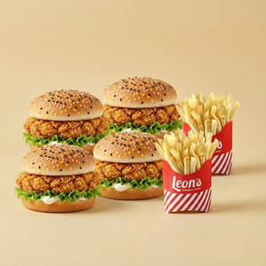 4 Crispy Chicken Burger + 2 Medium Fries