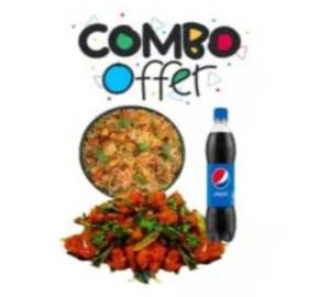 Couple combo Chicken Fried Rice (Chicken fried 1500 gm+ [chilly chicken 6 pics] 250ml 2 coke )