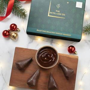 Pre Made Chilled Dark Chocolate Coated Gulkand Paan (Pack Of 4)