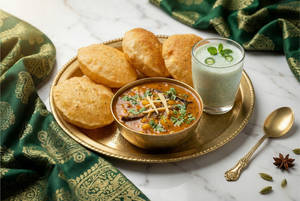 Bedmi Poori & Chaas Breakfast Combo