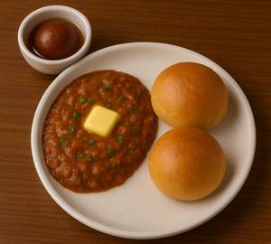 Pav bhaji with Gulab jamun