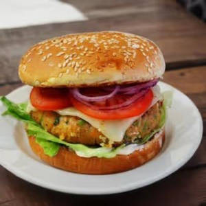 Aloo Tikki Cheese Burger