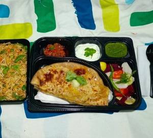 Veg Fried Rice With 2 Mix Veg Paratha