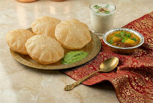 Railway Aloo Poori + Masala Chaas Meal