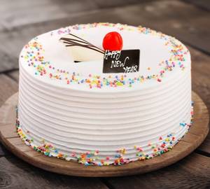 Veg Special New Year Vanilla Cake   250 Gms