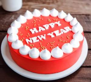 Happy New Year Red Velvet Cream Cake