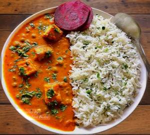 Paneer masala with rice