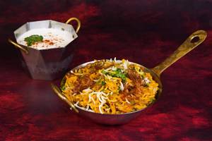 Veg Dum Biryani With Raita