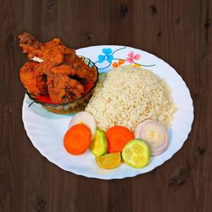Jeera Kathi Rice With Chicken Curry