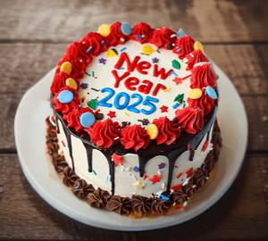 Colour Full New Year Chocolate Cream Cake