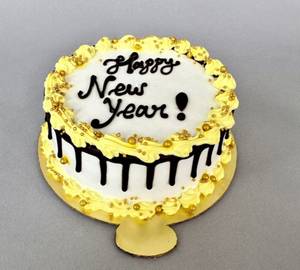 Happy New Year Butterscotch Design Cake