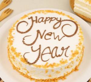 New Year Butterscotch Simple Cream Cake