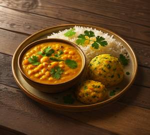 Dal Chawal With Chokha With Achar ,Salad