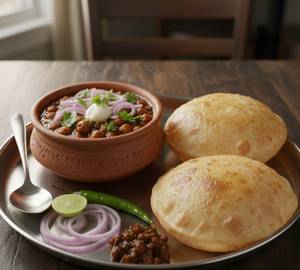 Chhole with bhature 2 pieces