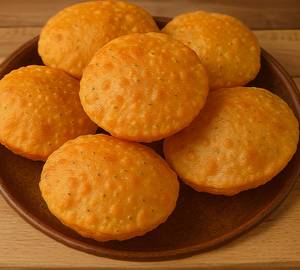 6 Namak Ajwain Poori With Pickle