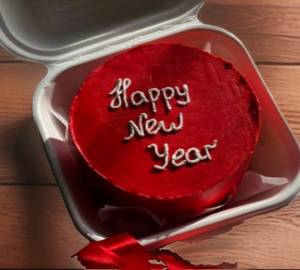 New Year Theme Red Velvet Bento Cake