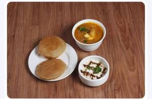Puri With Aloo Gravy &  Raita