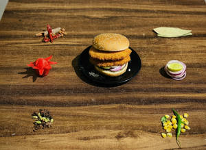 Double Patty Crispy Paneer Burger