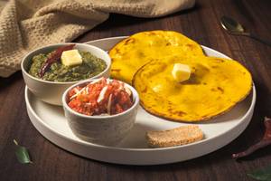 Sarson Ka Saag with Makai Roti, Gajjak & Gajar ka Halwa