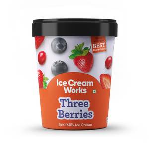 Three Berries Ice Cream (500 Ml Tub)