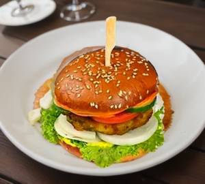 Hot spicy paneer burger