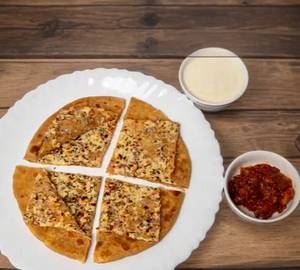 2 paneer Paratha with Chutney/aachar/ Tomato Sauce 