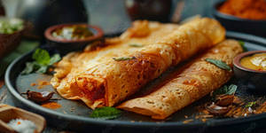 Chilli Garlic Podi Dosa