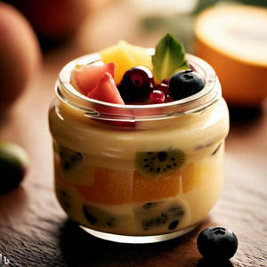 Homemade Fruit Nut Custard