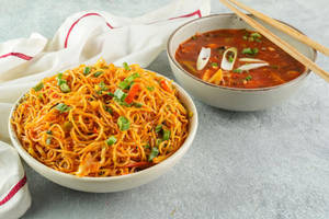 Chilly Garlic Noodles With Veg Choice Of Sauce