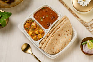 Matar Paneer, Kali Dal & Roti Thali