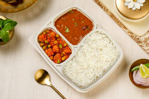 Soya Matar, Kali Dal & Rice Thali