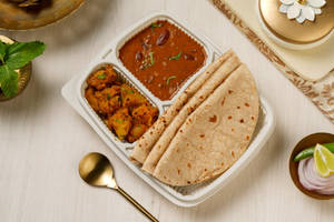 Aloo Jeera, Kali Dal & Roti Thali