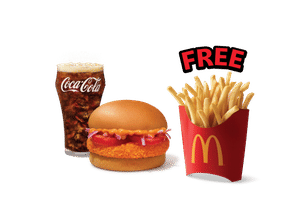 McAloo Tikki Burger + Coke Combo (M), Get Free Fries (M)
