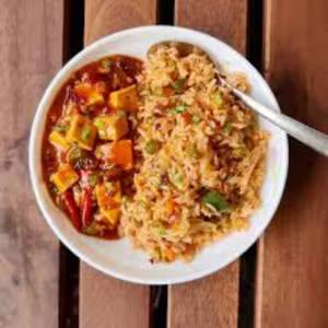 Fried Rice With Garlic Paneer