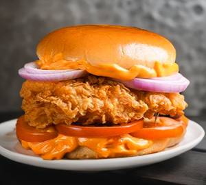 Crispy fried chicken burger