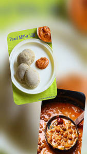 Millet Idli (2 Pcs) With Kadala Curry Combo