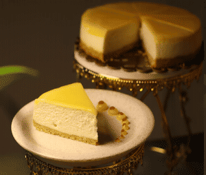 Lemon Baked Cheese Cake Slice