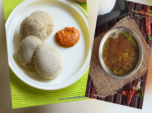 Millet Idli 2 Pcs With Rasam (100 Ml) And Chutney Combo