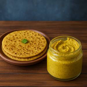 2 Aloo Paratha with Mustard Sauce