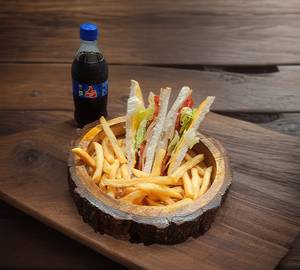 Chicken Ham Sandwich with Fries and Coke