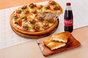 Tandoori Chicken Tikka Pizza + Cheesy Garlic Bread + Coke (475ml)