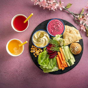 [25g Protein] Classic Hummus Salad + Achari Paneer Wrap