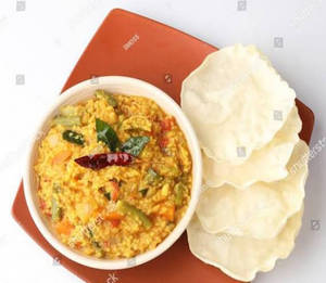 Sambar Rice With Papad