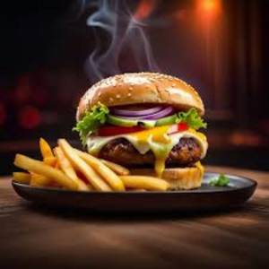 Veg Burger With Fries